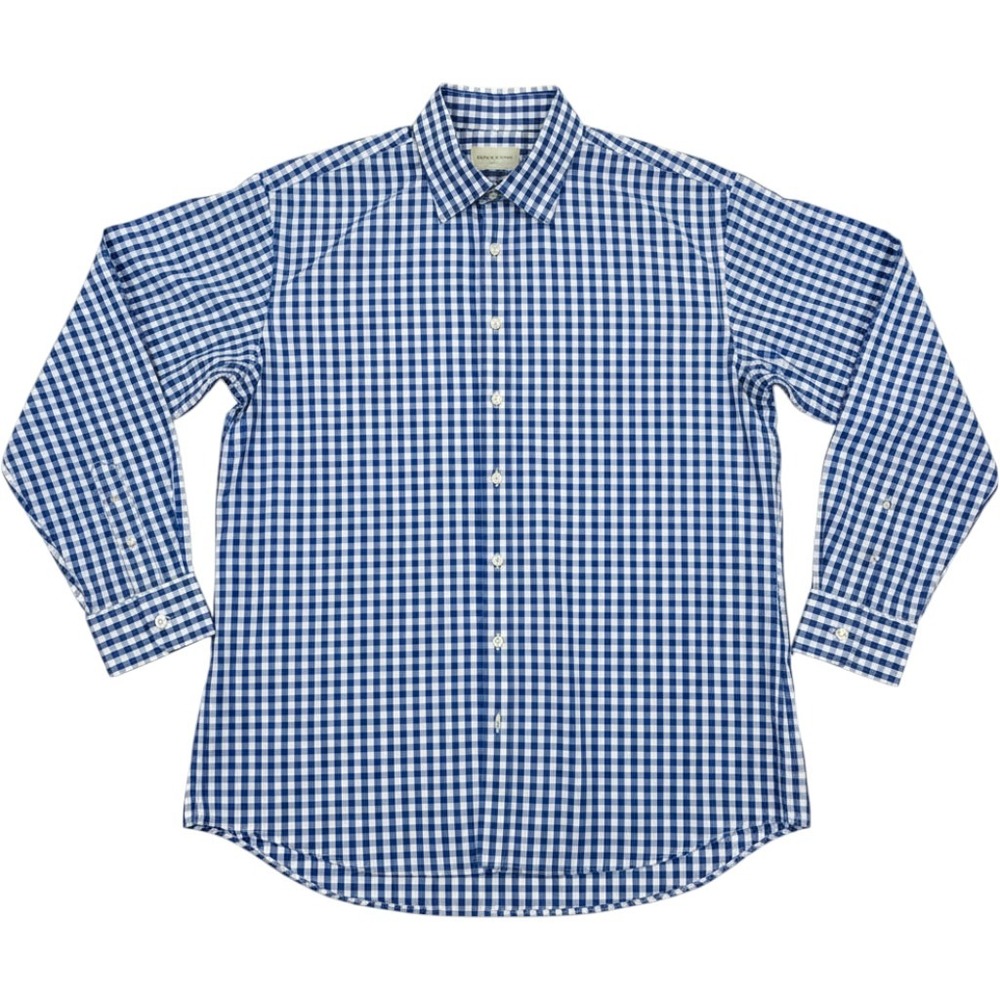 Charles Tyrwhitt Classic Fit Shirt Mens 2XL 18/36 Blue White Gingham Check Plaid